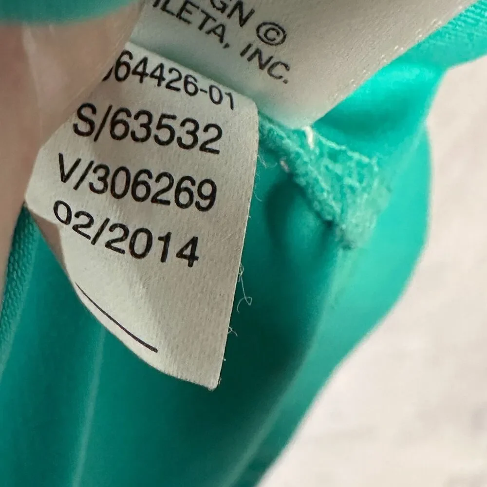 Athleta Kiki Swim Dress Aqua Built-In Bra Key Hole Neck Sport